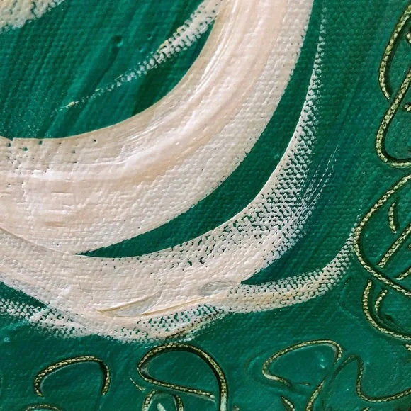 Abstract Teal and Gold Wall Art
